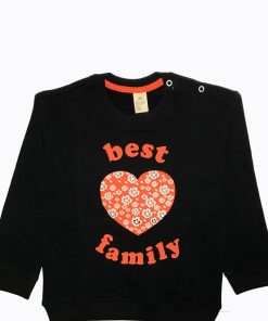 Best Heart Family Terry Sweatshirt -  Black