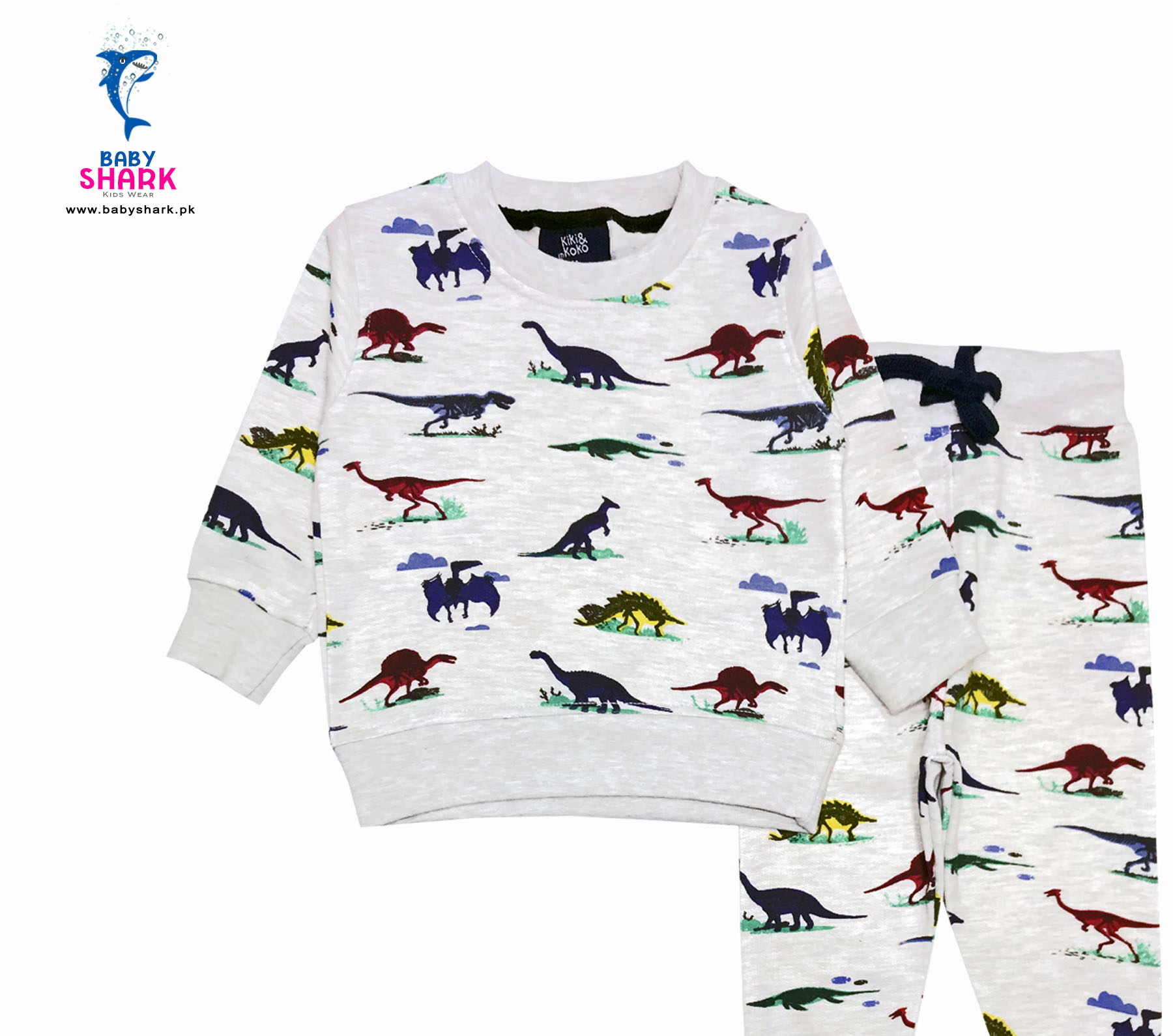 Dinosaur Print - Light Fleece Tracksuit - Image 2