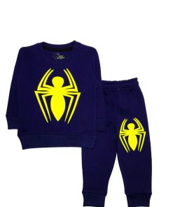 Spider Fleece Track Suit - Ink Blue