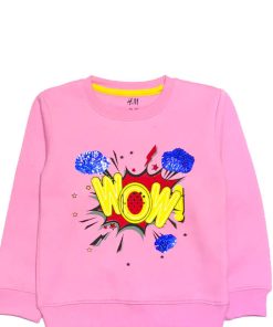 Wow Sequence - Fleece Sweatshirt - Baby Pink