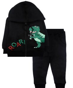 T Rex - Dinosaur Roar Hoodie Tracksuit - Black