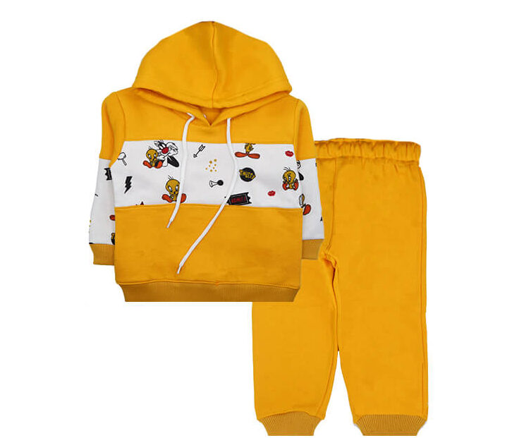 Looney Tunes Panel Hoodie Fleece Suit - Yellow