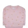 Sunflowers Print Light Fleece Sweatshirt - Baby Pink