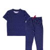 Geometric Print Tee & Trouser - Navy Blue