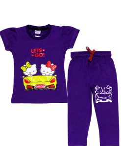 Lets Go Kitty Tee & Trouser - Ink Blue