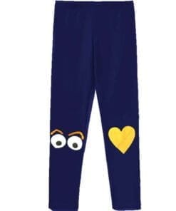 Rolling Eyes with Glitter Heart Tights – Navy Blue