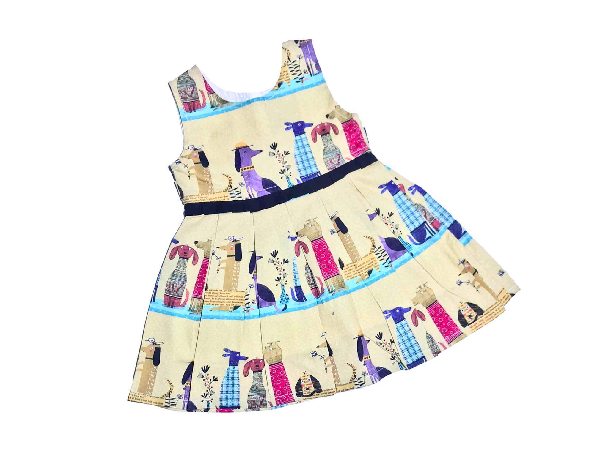 Animals Print Cotton Frock - Light Brown