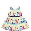 Animals Print Cotton Frock - Light Brown