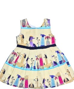 Animals Print Cotton Frock - Light Brown