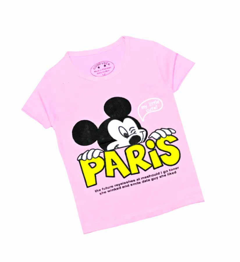 Toucan Sequence Tee Shirt – Grey & PARIS Mickey Tee Shirt – Baby Pink