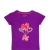 Red Heart With Bow Sequence Tee Shirt - Magenta