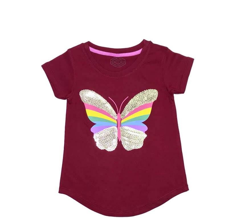 Sequence Butterfly Tee Shirt - Maroon