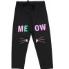 Heart Beat Tee Shirt – Baby Pink & Meow Glitter Trouser – Black