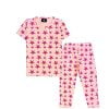 Pink Star Printed Tee & Trouser - Peach