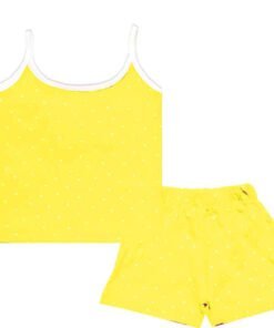 Whites Heart Printed Jabla suit - Yellow