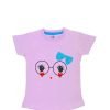 Blue Glitter Glasses Tee Shirt - Soft Purple