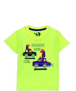 Daddy & Me T Shirt - Neon Green