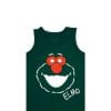 Elmo Print Sando Tee Shirt - Bottle Green