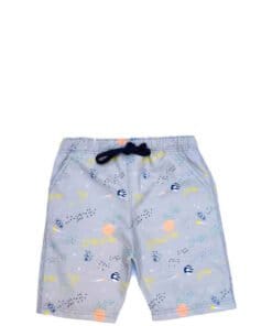 Planet Earth Cotton Shorts - silver grey