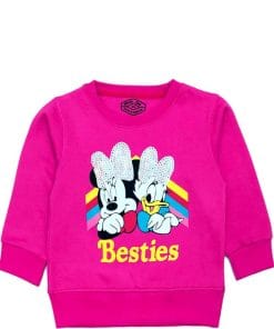 Besties Minnie & Duck Sequence Bow Sweatshirt - Pink