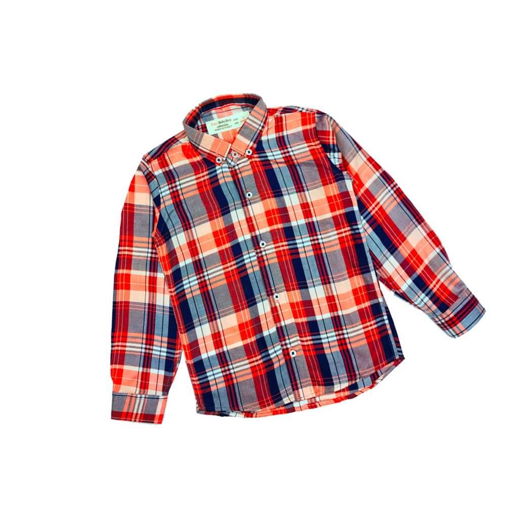 Regular Fit Plaid Casual Shirt - Orange