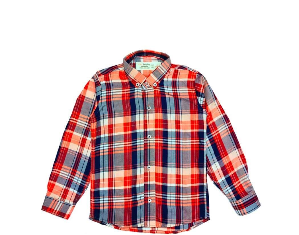 Regular Fit Plaid Casual Shirt - Orange