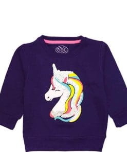 Silver Sequence Pretty Unicorn Sweatshirt - Purple