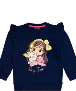 Sleep Time Sequance Fancy Sweatshirt - Navy Blue
