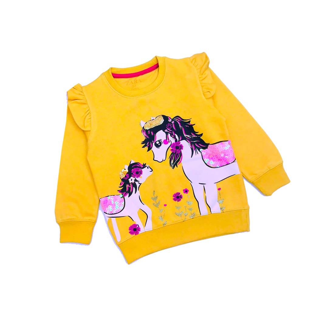 Super Unicorns Sequance Sweatshirt - Mustared 1