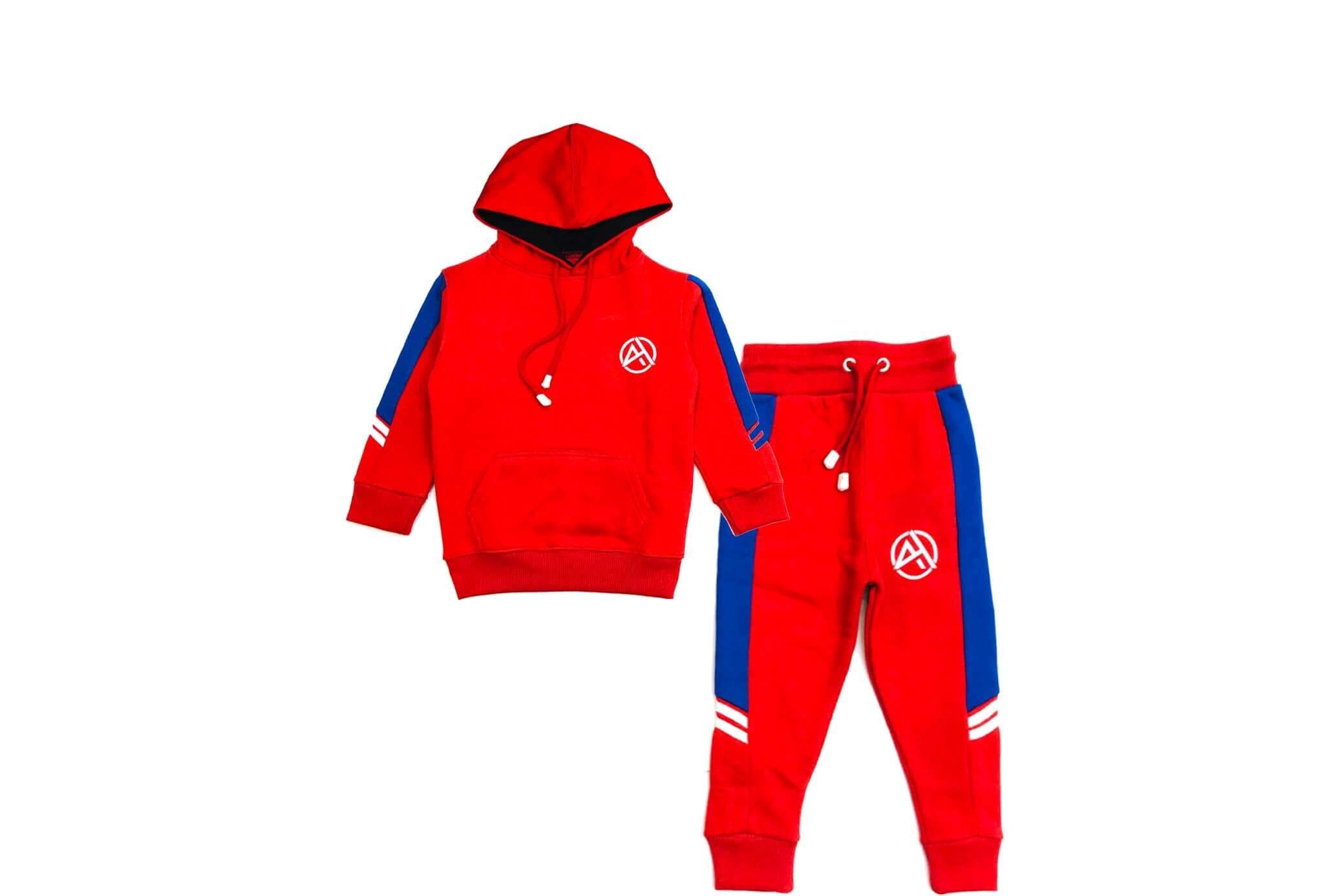 Aloha Blue Penals Hoodie Stylish Tracksuit - Red & Blue