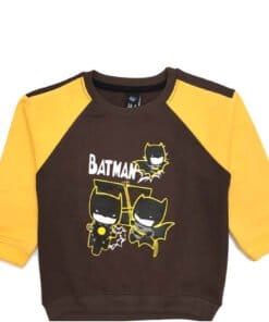 Batman Gang Yellow Sleeves Light Fleece Tracksuit - Chocolate