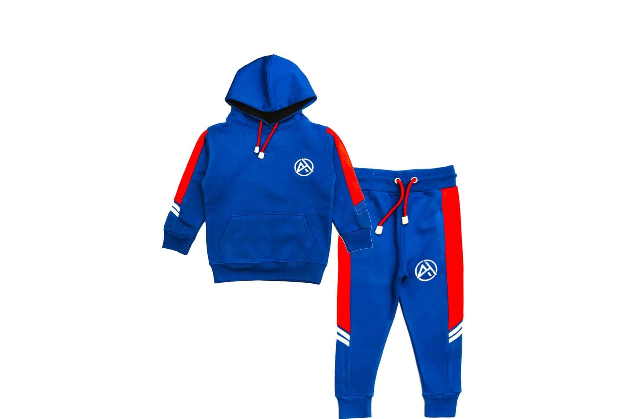 Cool Aloha Red Penals Hoodie Tracksuit - Blue & Red