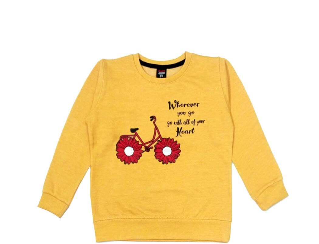 Flowers Bicycle Fleece Sweatshirt - Mustered