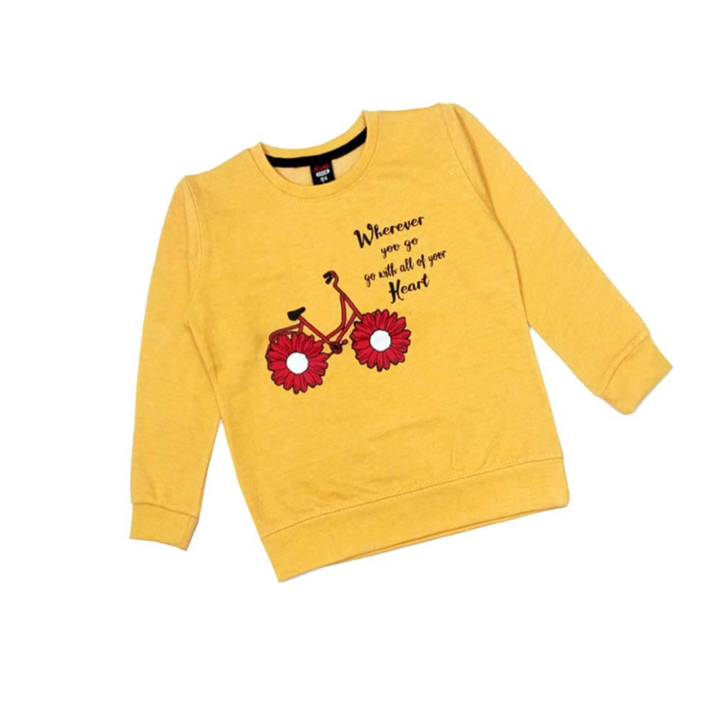 Flowers Bicycle Fleece Sweatshirt - Mustered