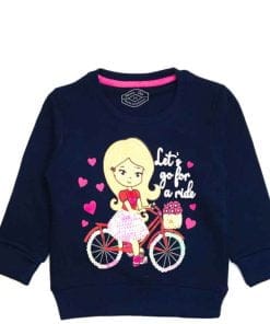 Lets Go Sequence Bicycle Sweatshirt - Navy Blue