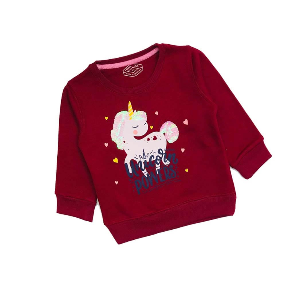 Power Unicorn Sequence Sweatshirt - Maroon 1
