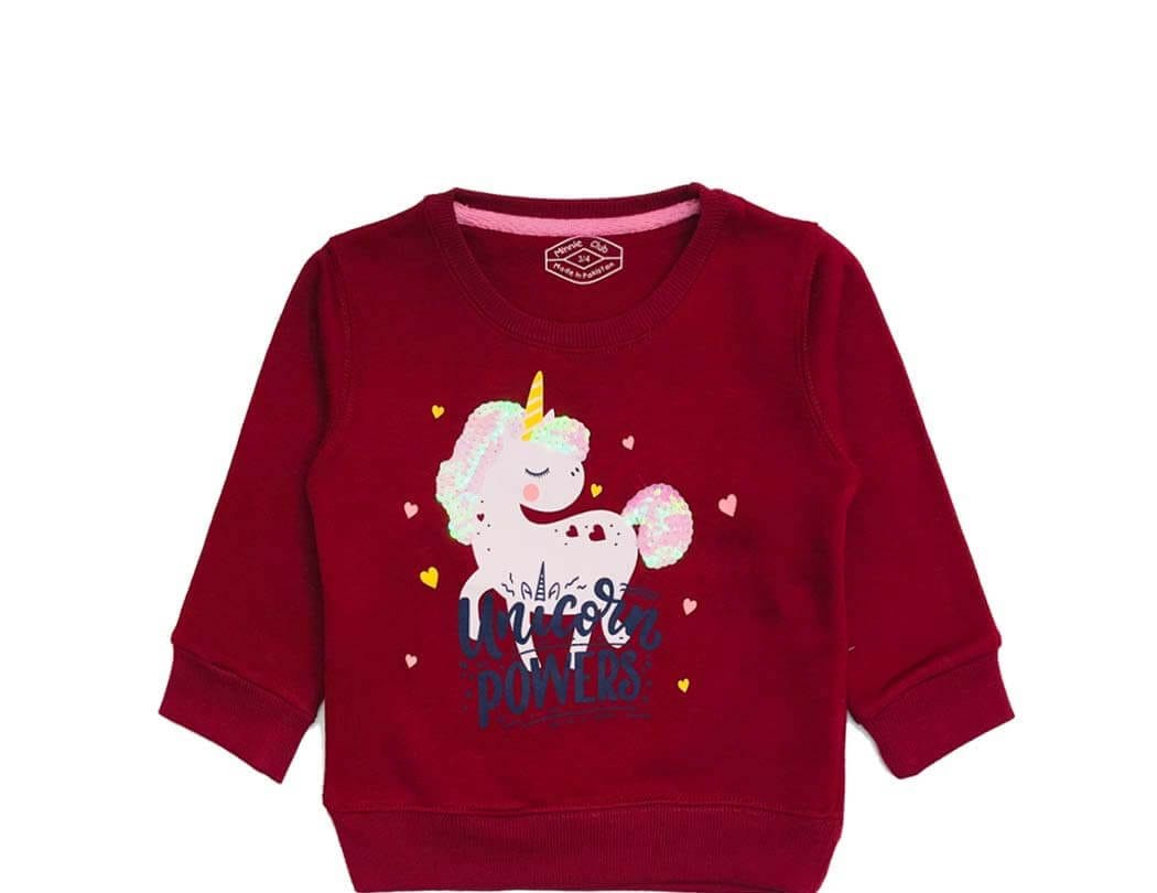 Power Unicorn Sequence Sweatshirt - Maroon