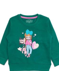 Take A Break Fashion Girl Sequance Sweatshirt - Green
