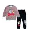Tom & Jerry Red Stripes Fleece Tracksuit - Gray & Black