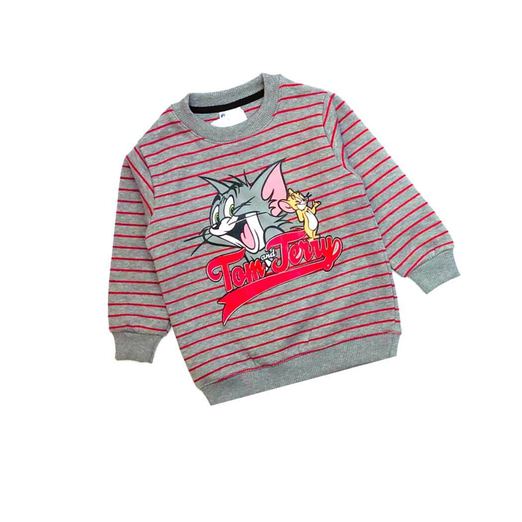 Tom & Jerry Red Stripes Sweatshirt - Gray