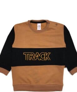 Track Black Panel Light Terry Sweatshirt - Brown