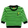 Beach Tree Green & Black Strips Fleece Sweatshirt