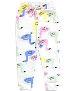 Colorfull Ducks Fleece Trouser - White