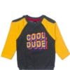 Cool Dude Stylish Light Fleece Sweatshirt - Charcoal & Yellow