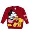 Mickey Playing With Pluto Fleece Sweatshirt-red
