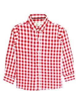 Red & White Checked Formal Shirt - Red & White
