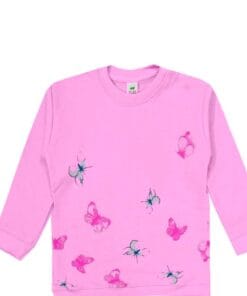 Spring Butterflies Terry Sweatshirt - Babypink