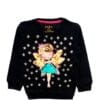 Fairy Sequence Doll With Glitters Star Sweatshirt-Black