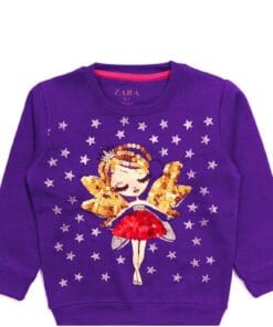 Fairy Sequence Doll With Glitters Star Sweatshirt - Purple