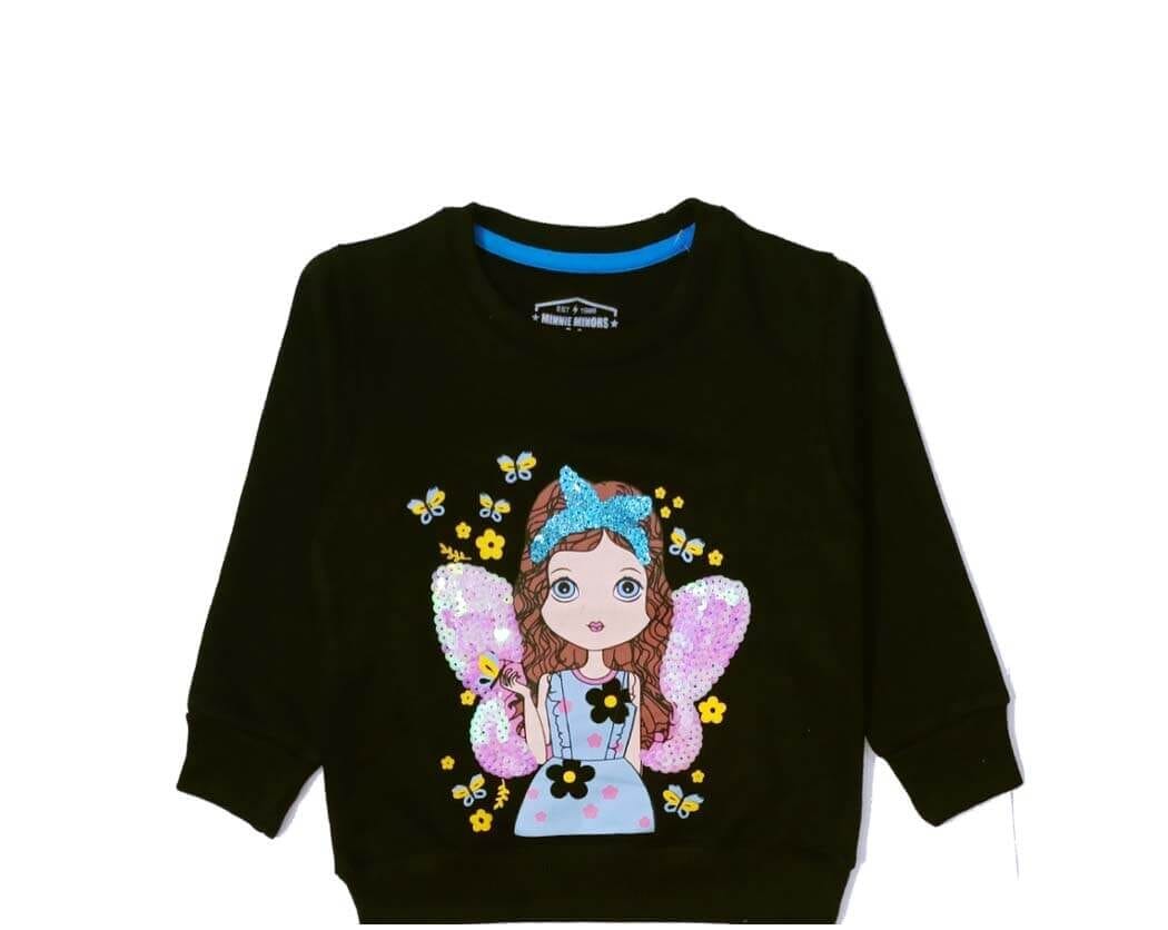 Sequence Doll & Butterflies sweatshirt - Black